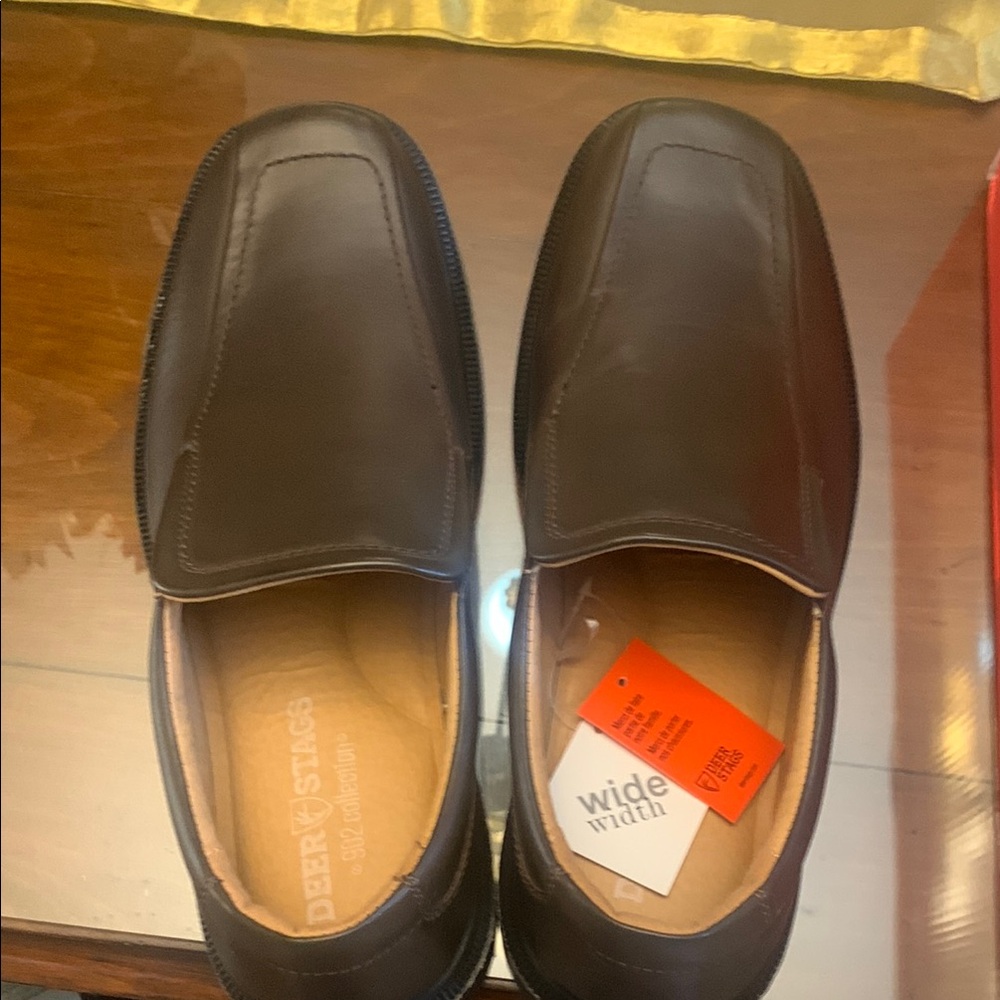 Deer Stags Brown Leather Slip-On Loafers